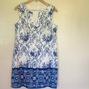London Times dress size 6 blue/white